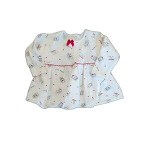 Vintage Carter's Little Friends Teddy Bear Print Dress  Size 6-9m